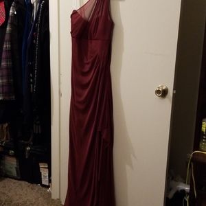 Wine colored bridesmaid dress